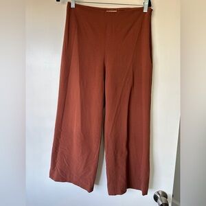 Rust Wide-Leg Cropped Pants